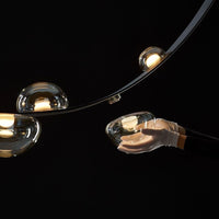 Lustre Luna en verre et métal, design moderne