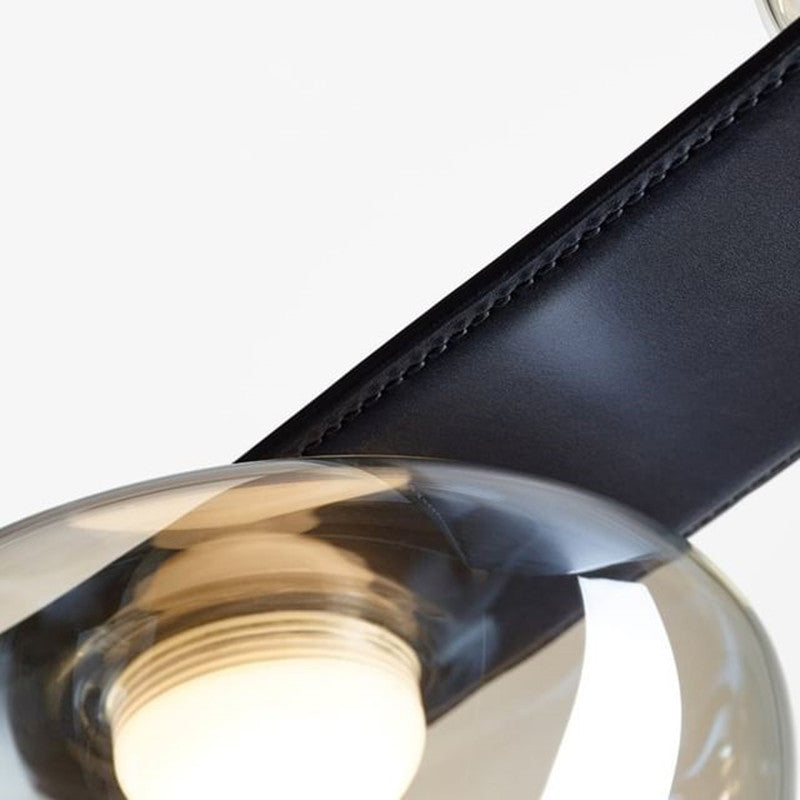 Lustre Luna en verre et métal, design moderne