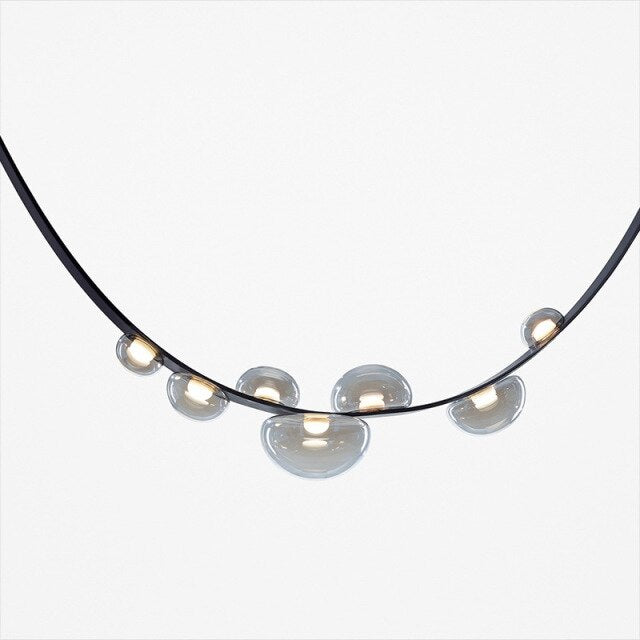 Lustre Luna en verre et métal, design moderne