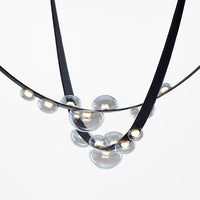 Lustre Luna en verre et métal, design moderne