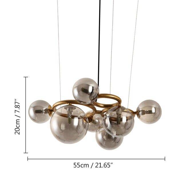 Lustre à LED en verre pour salle à manger