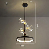 Lustre LED circulaire Romane en métal noir