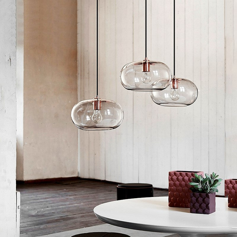 Suspension design Pannas en verre arrondi