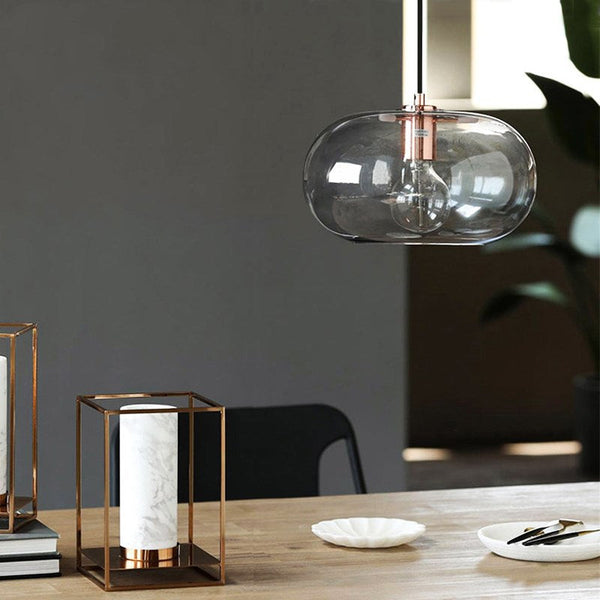 Suspension design Pannas en verre arrondi