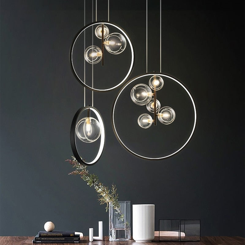 Suspension LED Cala Glass Bubble Ring