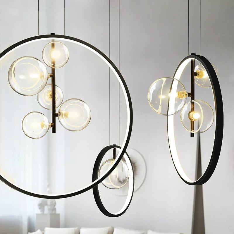 Suspension LED Cala Glass Bubble Ring