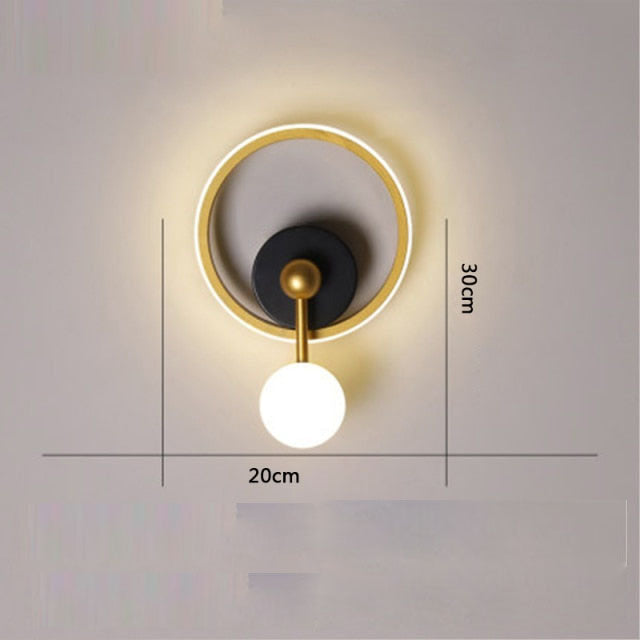 Applique murale Oryna - design géométrique avec boule suspendue