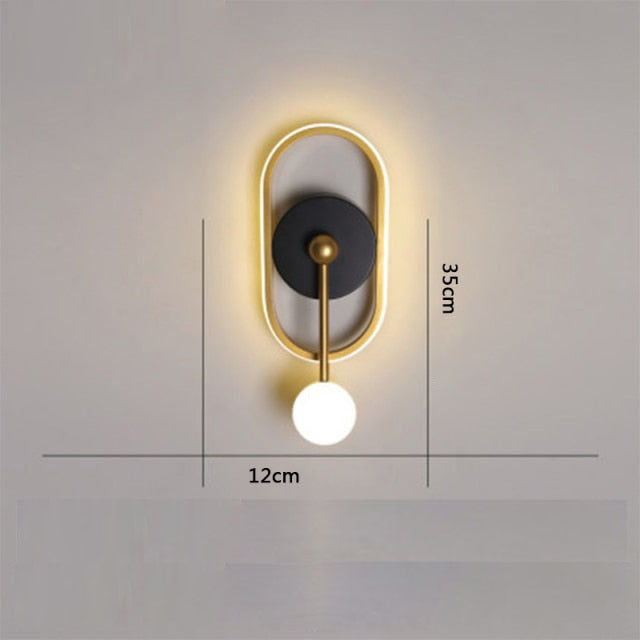 Applique murale Oryna - design géométrique avec boule suspendue