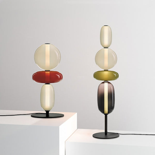 Lampe à poser LED Albane en forme de pierres