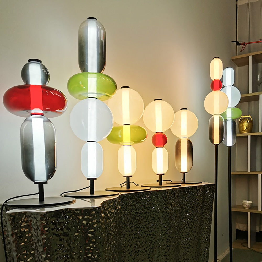 Lampe à poser LED Albane en forme de pierres