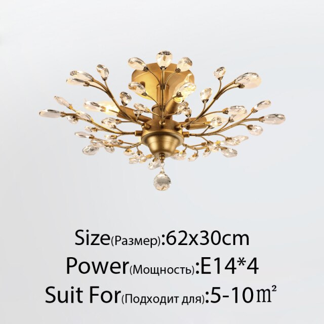 Plafonnier Cristal Floral Branché