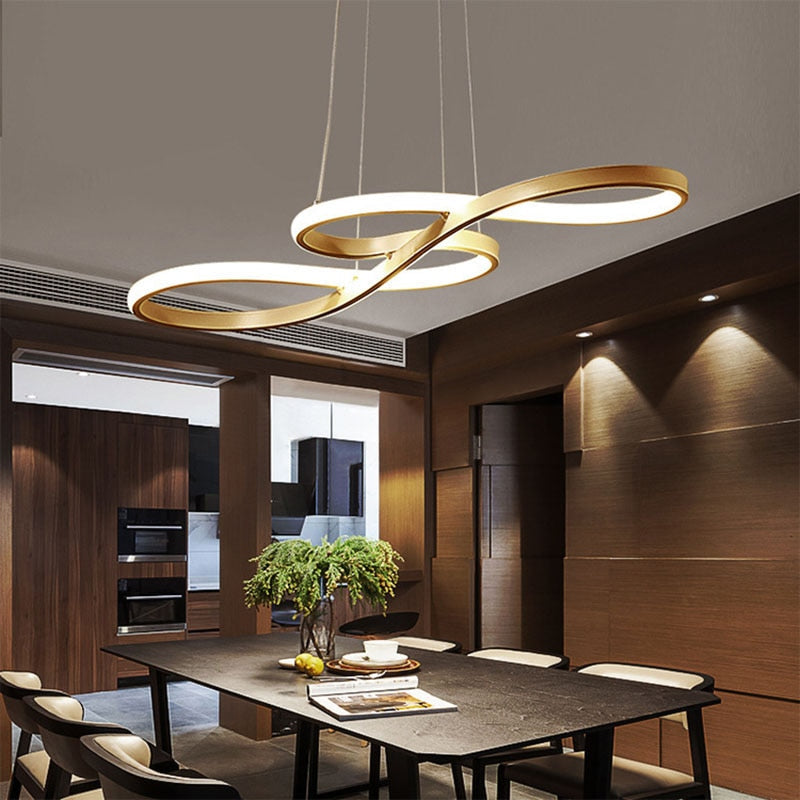 Lustre Moderne avec Symboles d'Infini Métalliques Kemena