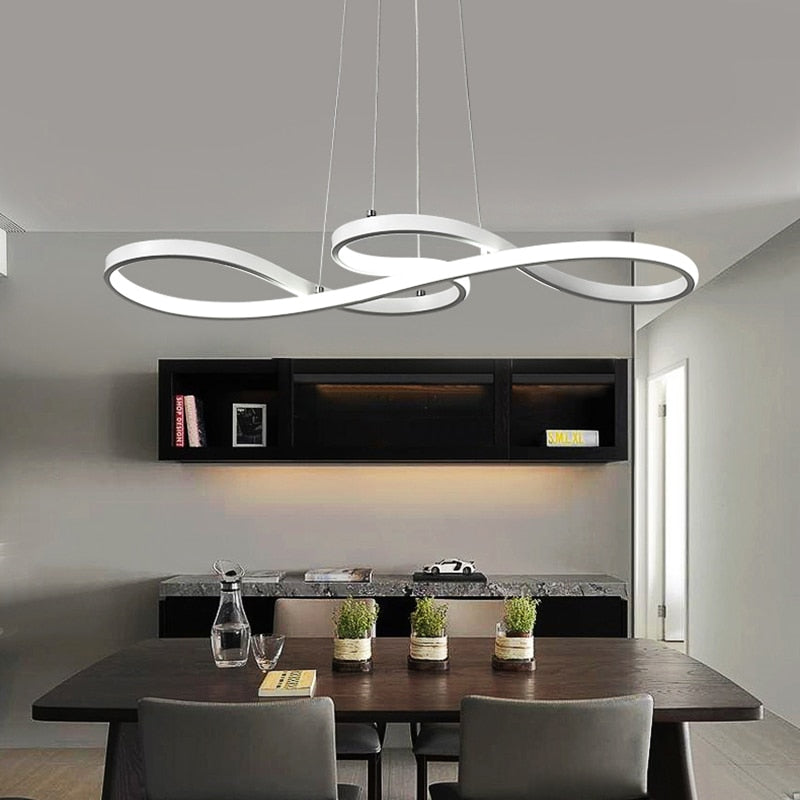 Lustre Moderne avec Symboles d'Infini Métalliques Kemena