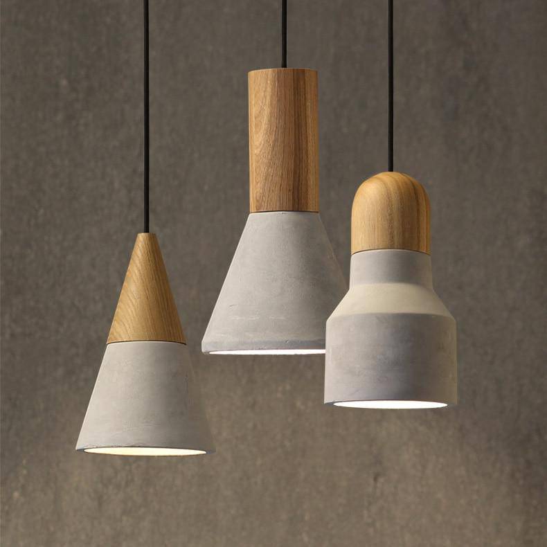 Suspension design en bois et ciment - Studio Variaté