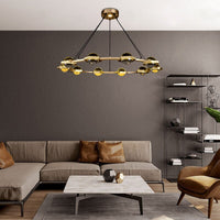 Lustre Pryccilia en cuivre et cristal modern luxe