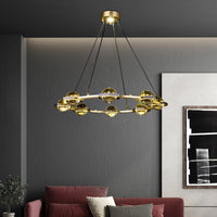 Lustre Pryccilia en cuivre et cristal modern luxe
