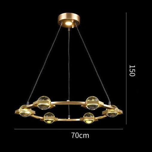 Lustre Pryccilia en cuivre et cristal modern luxe