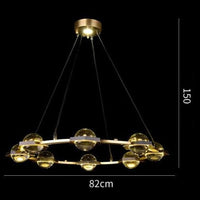 Lustre Pryccilia en cuivre et cristal modern luxe