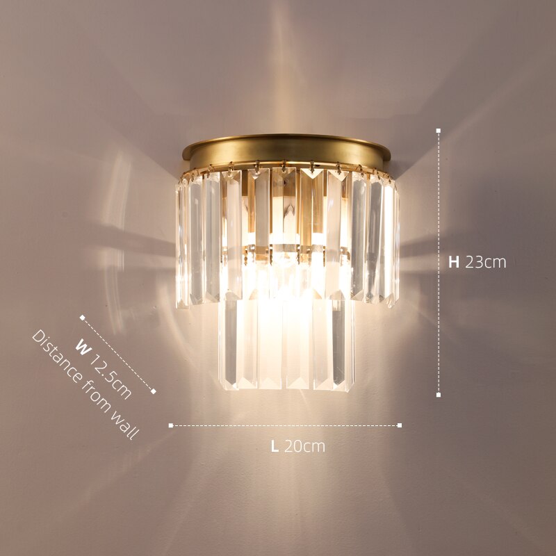 Applique murale LED en cristal Kleon