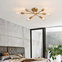 Plafonnier LED Eugie 6 lampes métal entrecroisées