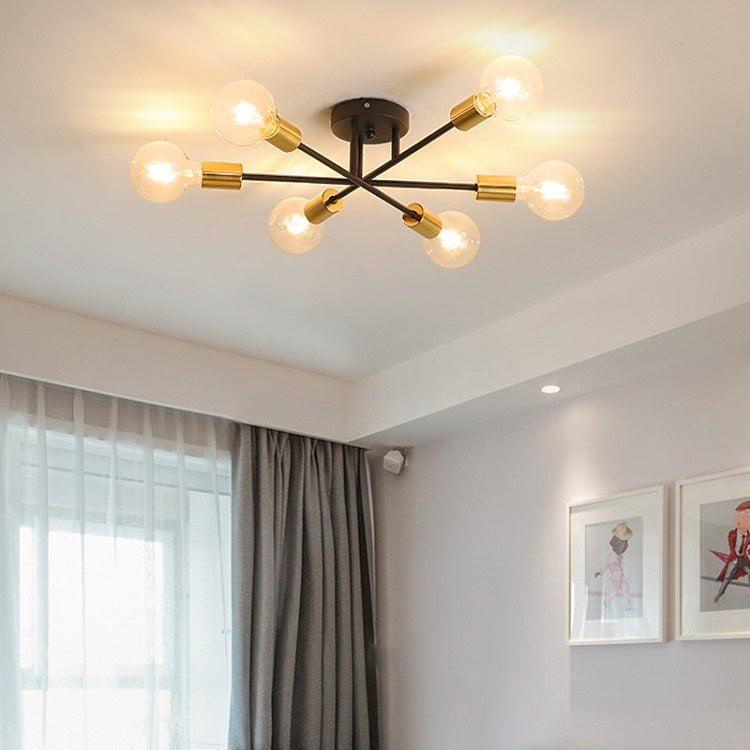 Plafonnier LED Eugie 6 lampes métal entrecroisées