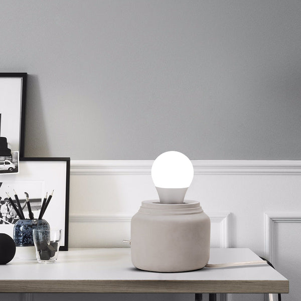 Lampe à poser stylée en ciment gris Lino