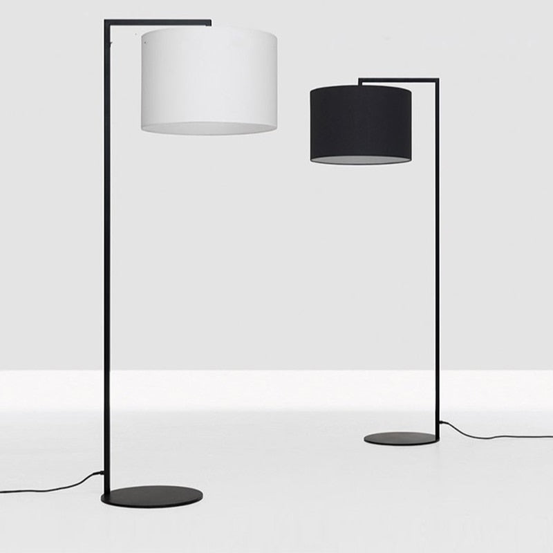 Lampadaire Atmosphere avec abat-jour en tissu arrondi