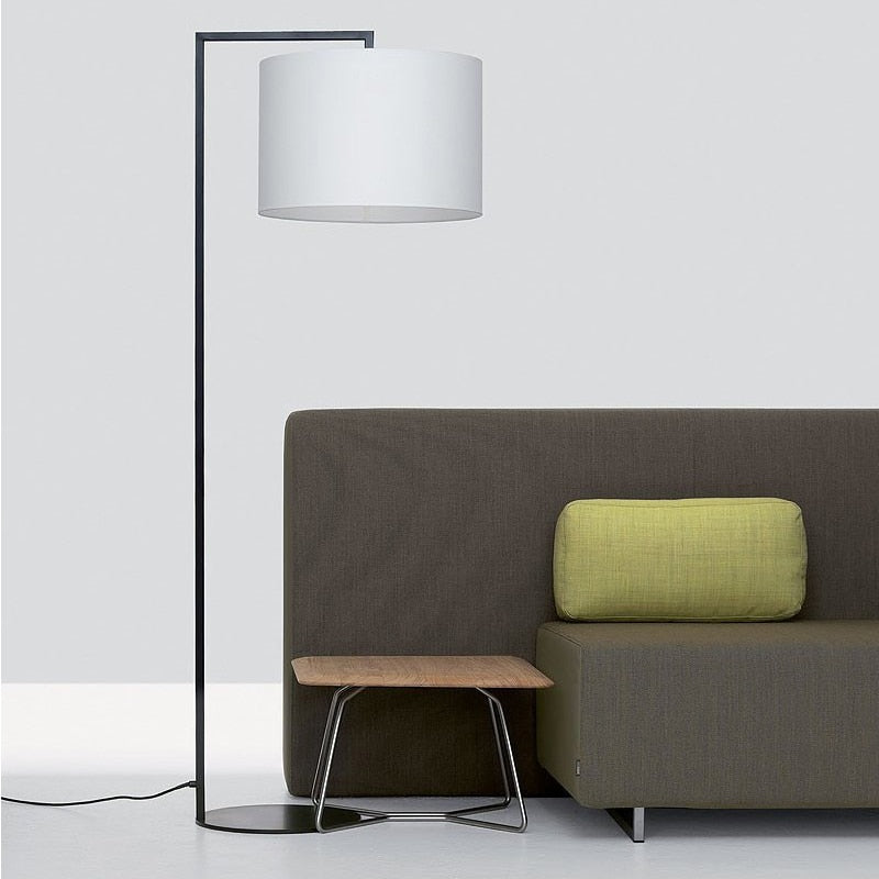 Lampadaire Atmosphere avec abat-jour en tissu arrondi