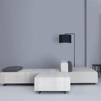 Lampadaire Atmosphere avec abat-jour en tissu arrondi