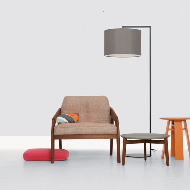 Lampadaire Atmosphere avec abat-jour en tissu arrondi