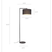 Lampadaire Atmosphere avec abat-jour en tissu arrondi