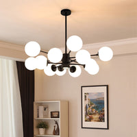 Lustre à bras en verre transparent de style moderne