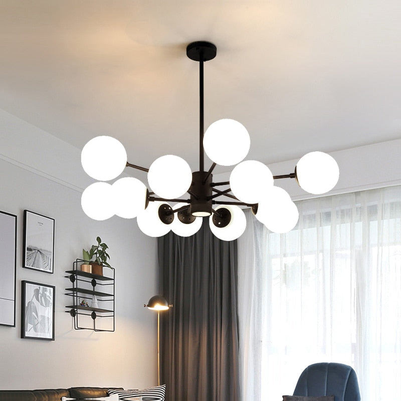 Lustre à bras en verre transparent de style moderne