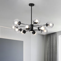 Lustre à bras en verre transparent de style moderne