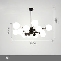Lustre à bras en verre transparent de style moderne