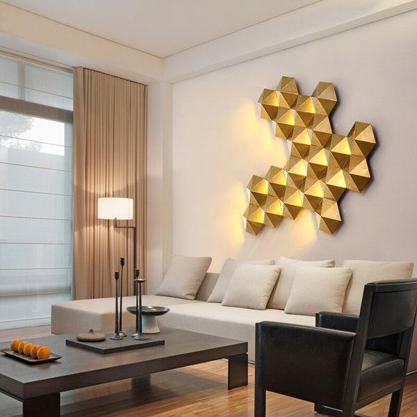 Applique murale LED Ruche Dorée Zaida