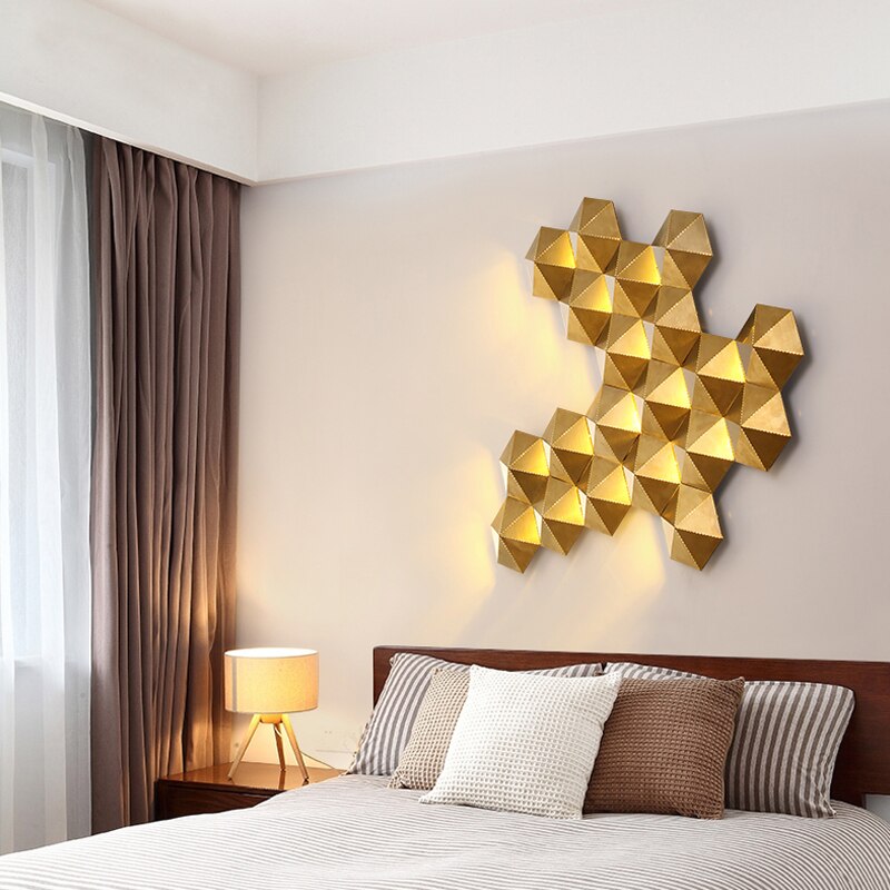 Applique murale LED Ruche Dorée Zaida