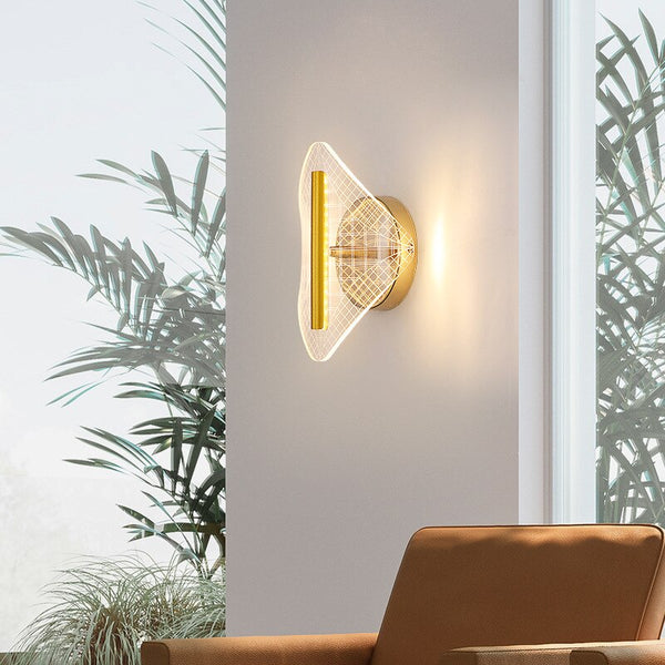 Applique murale LED Jilor Transparente et Dorée