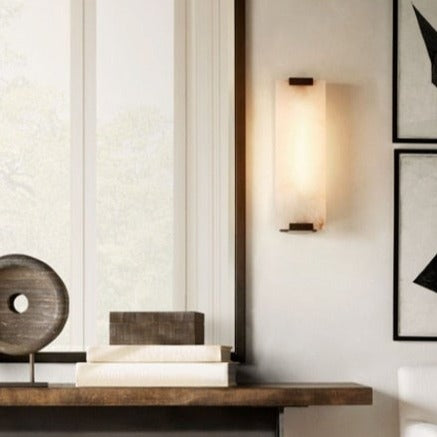 Applique Murale LED Rectangulaire en Marbre Zinerva Moderna