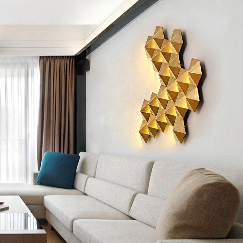 Applique murale LED Ruche Dorée Zaida