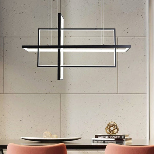 Lustre Nikole, design rectangulaire en métal