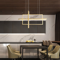 Lustre Nikole, design rectangulaire en métal