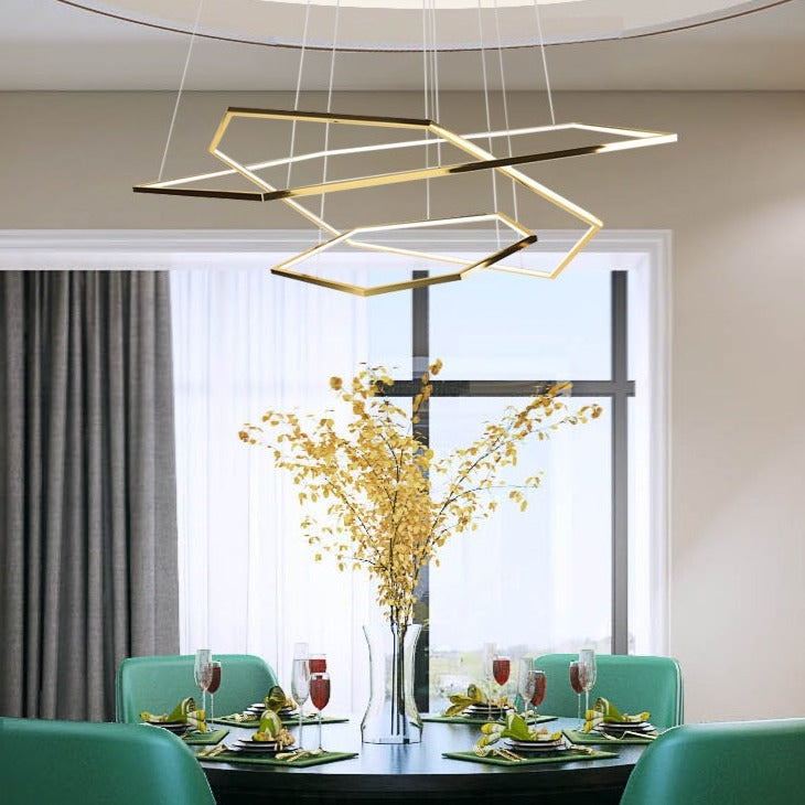 Lustre luxe en hexagones modernes Emmylia