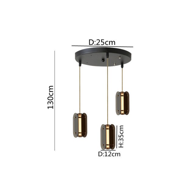 Suspension Rahki en verre teinté