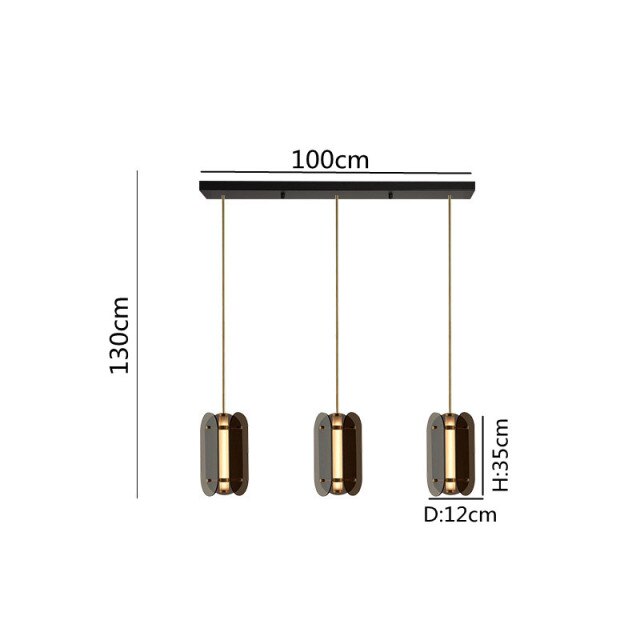 Suspension Rahki en verre teinté