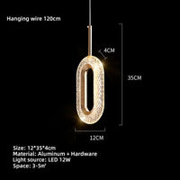 Suspension LED ovale dorée Elaia