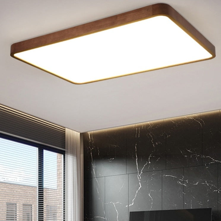 Plafonnier LED Géométrique Bois Evelyn