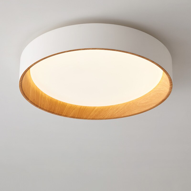 Plafonnier LED moderne Etelvina circulaire en bois