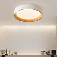 Plafonnier LED moderne Etelvina circulaire en bois