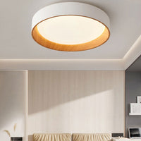 Plafonnier LED moderne Etelvina circulaire en bois